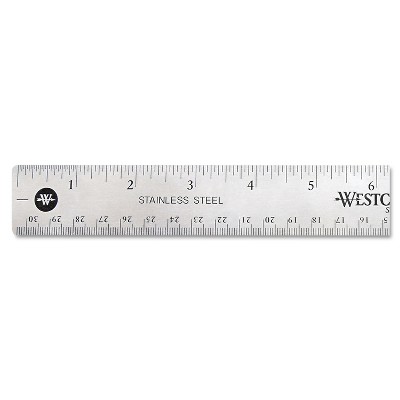 Westcott Stainless Steel Office Ruler With Non Slip Cork Base 12" 10415