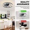 DAKAFUL 16" Modern LED Ceiling Fan Light With Remote & Crystal Design - Black - 3 of 4
