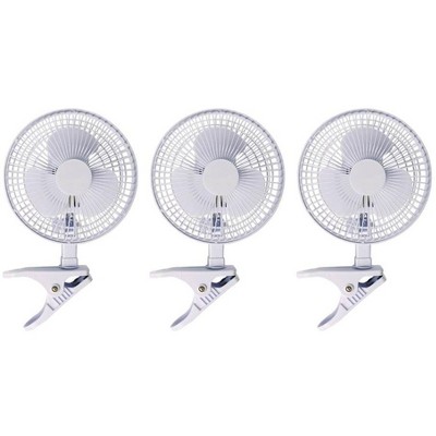 Hydrofarm ACFC6 Active Air 6-Inch Clip-On Desk, Office, Greenhouse, and Kitchen Hydroponics Grow Fans (3 Pack)