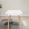 Vynxaria 47-Inch Modern Dining Table ?¡§C Rectangular White MDF Top with Solid Pine Legs - 3 of 4