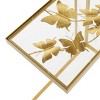 25" Contemporary Metal and Glass Accent Table Gold - Olivia & May - 4 of 4