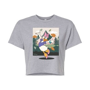 Women's - Disney - Daisy With Leaves Cropped Graphic T-Shirt - 1 of 4