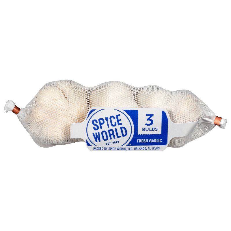 Spice World Fresh Whole Garlic - 3ct Bag, 1 of 3