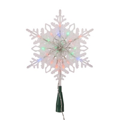 Kurt Adler 20-Light 10" Clear Snowflake Treetop with Color-Changing RGB LED Bulbs