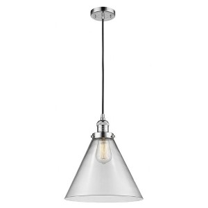 Cone - 1 Light Cord Hung Mini Pendant In Industrial Style-14 Inches Tall and 12 Inches Wide - 1 of 1