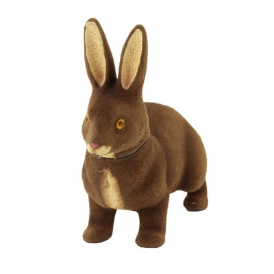 Easter 5.5" Rabbit Cachette Flocked Standing Spring Bunny  -  Decorative Figurines