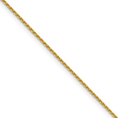 Black Bow Jewelry 1.25mm 14k Yellow Gold Diamond Cut Oval Open Cable Necklace Chain