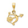 Black Bow Jewelry 14k Yellow Gold Bow and Arrow Pendant, 13mm - 3 of 4