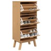 vidaXL Shoe Cabinet OLDEN Brown 21.7 in.x13.8 in.x47.2 in. Solid Wood Pine - 4 of 4