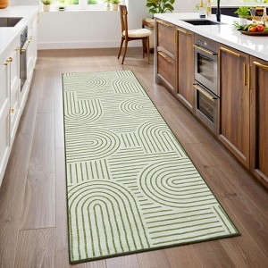 Modern Abstract Rug Washable Rug Non Slip, Low Pile Thin Foldable Mat - 1 of 4