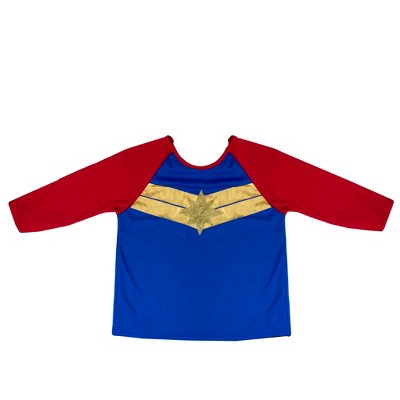 Rubies Girls Captain Marvel Child Halloween Costume Top Size Small 6+