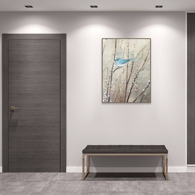 Pretty Bluebird on Pussy Willow Canvas Wall Art