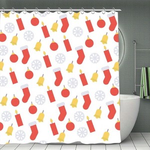 Christmas Pattern Shower Curtain ¨C Waterproof Polyester, Holiday Bathroom D¨¦cor, Durable and Easy to Clean 70.8x70.8 Inch - 1 of 1