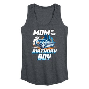 Women's - Hot Wheels - Mom Of Birthday Boy Graphic Racerback Tank - 1 of 4