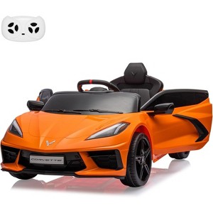 12V Kids Ride On Car, Licensed Corvette Battery Powered Electric Sports Car with Remote, LED, Music & Dashboard - 1 of 4