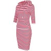 Coolmee Womens 3/4 Sleeve Hoodie Dress Casual Pocket Slim Pullover Knee Length Dress - 2 of 4