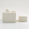 Dolonm Single compression sofa set，Corduroy boneless sofa+Movable Pedals Ottoman, No Assembly ,for Living Room/Bedroom - 4 of 4