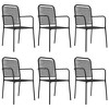 vidaXL Patio Dining Set Outdoor Dining Set Garden Table and Chair Set Black - 63" Table Length 6 Items - 4 of 4