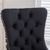 HDZNVF Set of 2 High-end Tufted Solid Wood Contemporary Velvet Upholstered Dining Chair, Black and Patterned - 2 of 4