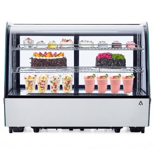 Acekool Commercial Countertop Refrigerator Display Case 4.8 Cu. Ft with Interior LED Lighting & Rear Sliding Door - 1 of 4