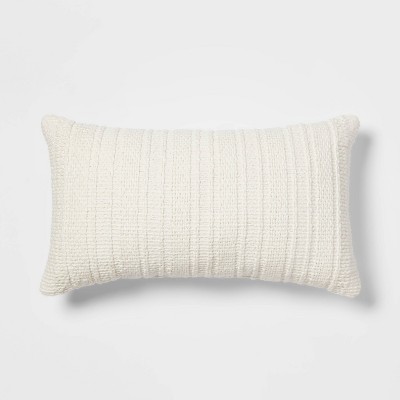 Oversized Oblong Woven Knotted Fringe Decorative Throw Pillow Natural -  Threshold™