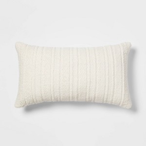 Oversized Textural Woven Throw Pillow Cream - Threshold™ - 1 of 4