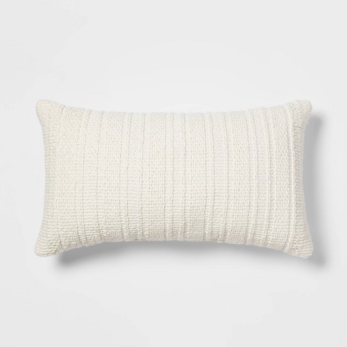 Oversized Textural Woven Lumbar Throw Pillow Cream - Threshold™