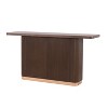 Ash Veneer Console Table Entryway Table, Modern Hallway Table, Fluted Base with Metal Accent, Brown - ModernLuxe - 4 of 4