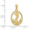 Black Bow Jewelry 14k Yellow Gold Oval Anchor with Rope Pendant, 15 x 25mm - 4 of 4
