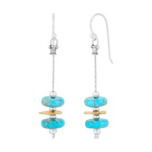 Silpada 'Epiphany' Sterling Silver and Brass Mixed Stones Drop Earrings - 1 of 4