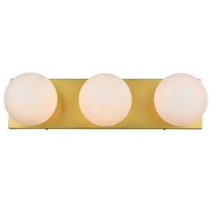 Elegant Lighting Jaylin 3 light Brass and frosted white Bath Sconce - 1 of 4