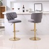 Swivel Bar Stools Set of 2,Modern Counter Height Bar Stools,Velvet Upholstered Bar Chairs for Kitchen Island Bar Dining Room - 4 of 4