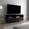 Vynxaria Modern TV Stand, 1 Door, 2 Shelves, Black Wengue, H 23.2" x W 54.7" x D 16" - 3 of 4