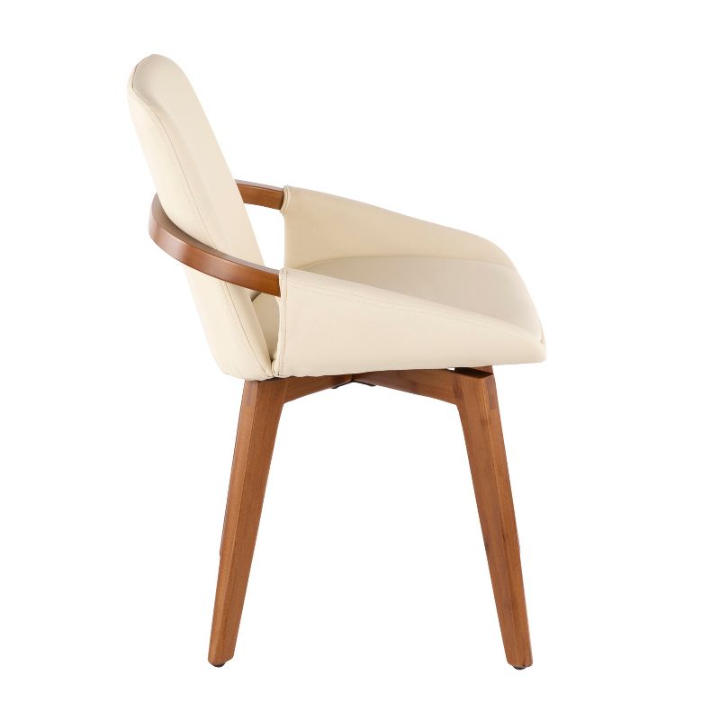 Cosmo Mid-Century Modern Chair Cream/Walnut - LumiSource, 4 of 13