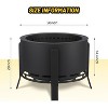 Coucheta 26 Inch Outdoor Smokeless Fire Pit - Wood Burning Outside with 360° Airflow, Removable Ash Pan, Bamboo Lid & Rainproof Cloth - 2 of 4