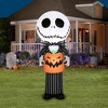 Nightmare Before Christmas Airblown Inflatable Stylized Jack Skellington w/JOL Disney , 5 ft Tall, Multi - 2 of 3