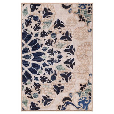 Bohemian Damask Medallion Non-Slip Washable Indoor Runner or Area Rug by Blue Nile Mills