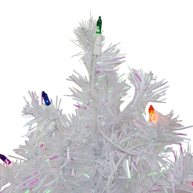 Northlight 2' Pre-Lit Medium White Iridescent Pine Artificial Christmas Tree - Multicolor Lights, 4 of 7