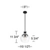 Regency Hill Kristov Black Mini Pendant 10 1/2" Wide Modern Industrial Clear Glass Shade for Dining Room House Foyer Kitchen Island Entryway Bedroom - 4 of 4