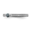 Black Bow Jewelry 14k White Gold, Aquamarine & 1/8 Ctw Diamond Stackable Ring - 4 of 4