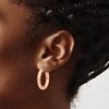 Black Bow Jewelry 4mm x 25mm Polished 14k Rose Gold Large Round Tube Hoop Earrings - 3 of 4