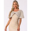 Allegra K Women's Party Elegant Faux Fur Full-Lined Wrap Shrug - 3 of 4