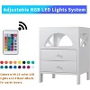 LED Night Stand with Charging Station and USB Ports,Modern End Side Tables with 2 Drawers,Bedside Tables for Bedroom, Office - 3 of 4