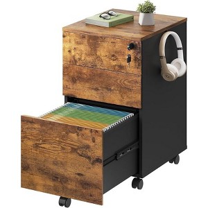GALAXHERO 3-Drawer Rolling File Cabinet with Lock, Wood Under Desk Filing Cabinet for Home Office, Fits Letter/Legal/A4 Size - 1 of 1