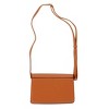 CTM Women's Synthetic Leather Adjustable Crossbody with Flap Closure - 3 of 4