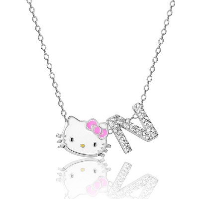 Hello Kitty® 50th Anniversary Icing Exclusive Sterling Silver 3/8 ct. tw.  Lab Grown Diamond & Enamel Pendant Necklace