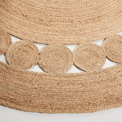 Natural Jute Handwoven Round Area Rug, 4 Feet