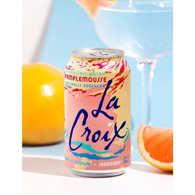 LaCroix Sparkling Water Pamplemousse (Grapefruit) - 8pk/12 fl oz Cans, 4 of 9