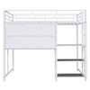 TIRAMISUBEST Twin/Full Size Loft Bed with Bulit-in Desk and Whiteboard, Metal Loft Bedframe with 3 Storage Shelves and Ladder for Kids - 4 of 4