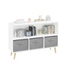 PAGED 2-Tier Kids Bookshelf,Multifunctional Book Rack with 3 Fabric Drawers,Toy Storage Organizer for Bedroom, - 4 of 4